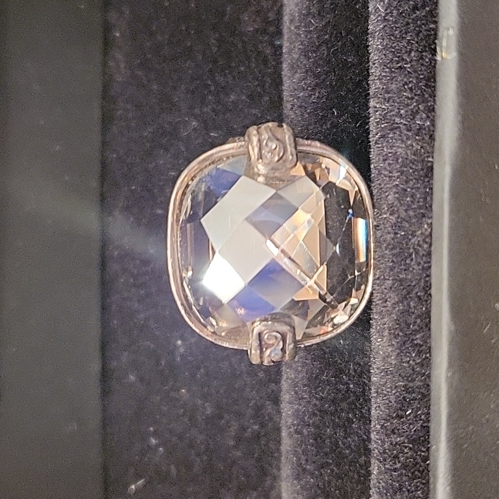 Sterling silver fashion gemstone ring.